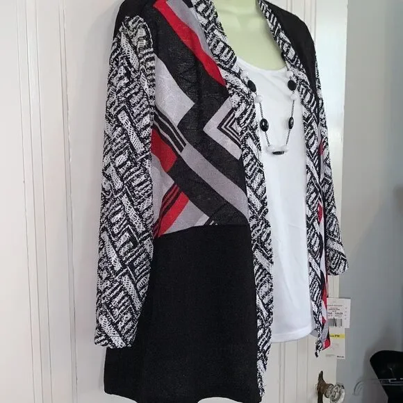 NWT Alfred Dunner Petite “Barcelona” sweater set with detachable necklace‎ - Picture 4 of 9